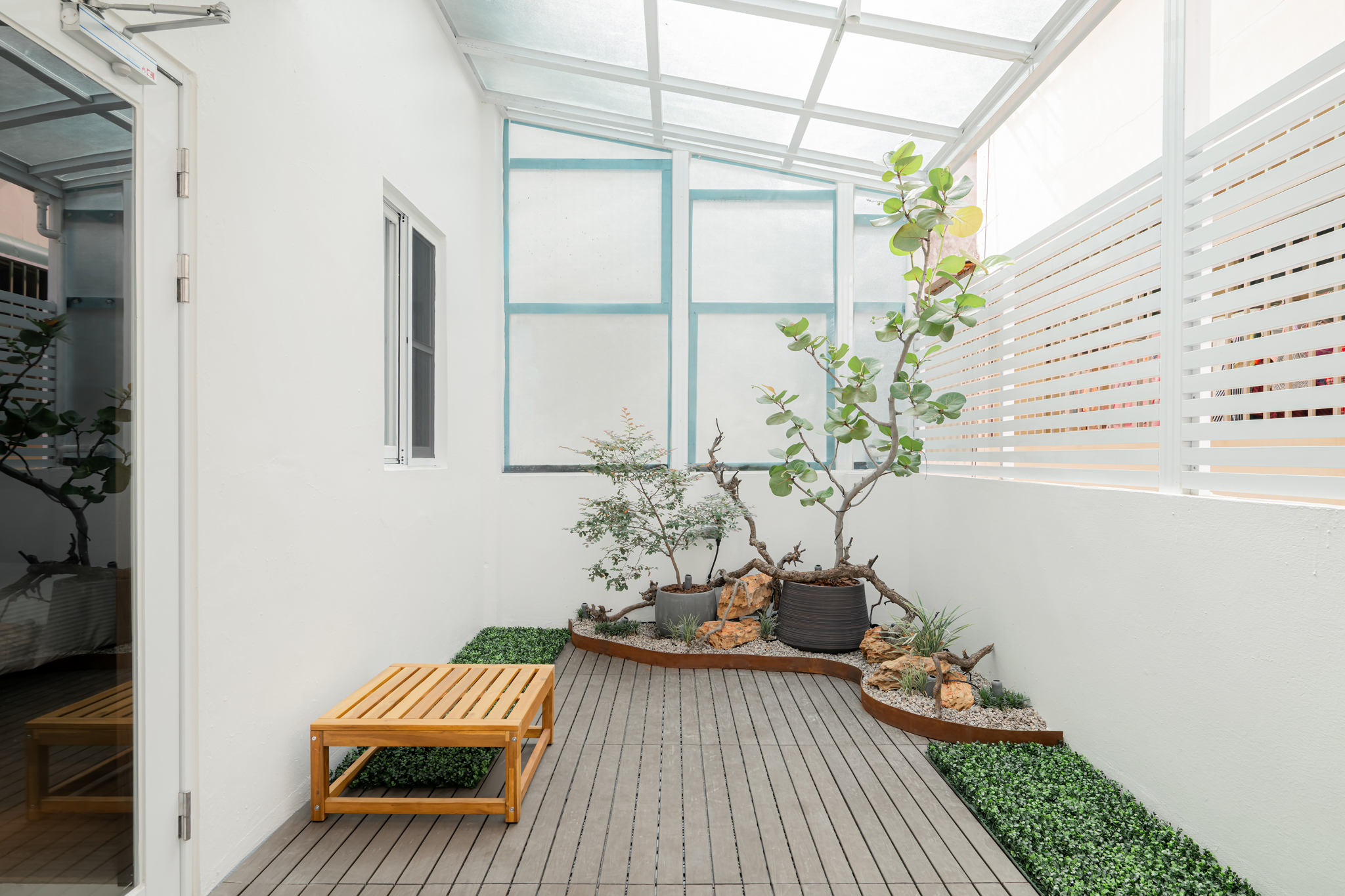 Greenery and outdoor space in BAYIT's third-floor garden